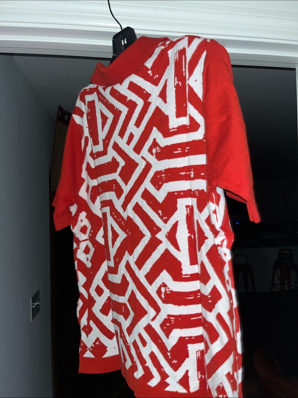 Diyanu Obi Men’s African Print Knit Shirt (Brick Mix Multi Pattern) - Picture 4 of 4